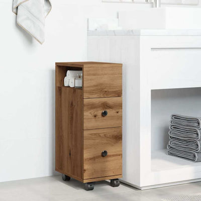 vidaXL Floor Bathroom Column Cabinet L23xD33xH65cm Oak