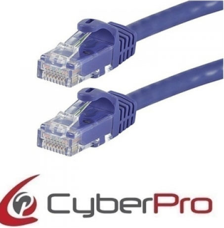 CyberPro U/UTP Cat.6a Καλώδιο Δικτύου Ethernet 0.25m Μπλε 1τμχ (CP-A6C002L)