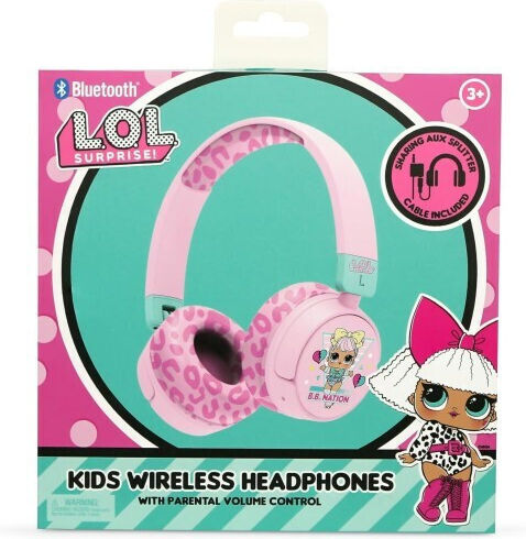OTL L.O.L Surprise! B.B. Nation Wireless / Wired On Ear Headphones with 24 hours of Operation Pink