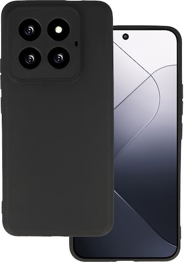 Powertech Umschlag Rückseite Silikon Schwarz (Xiaomi 14 Pro)