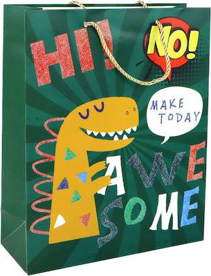 Green Dinosaur Paper Gift Bag 41.5cm X 30cm X 12cm