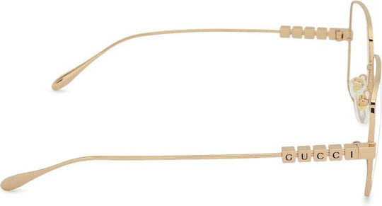 Gucci Women's Metal Prescription Eyeglass Frame Gold