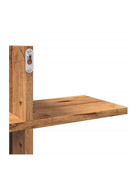 Vidaxl Ραφιέρα Τοίχου Όψη Παλαιού Ξύλου 124,5x18x60,5cm Μοριοσανίδα 1 Τεμ Καφέ