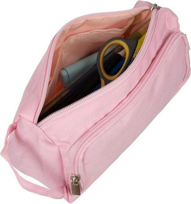 Waterproof Multi-Purpose Pencil Case Organizer 2 Compartments Pink 10x10x23 Cm Aria Trade