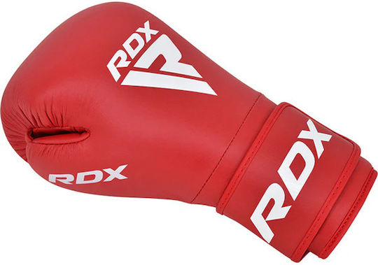 RDX Γάντια Πυγμαχίας Δερμάτινα για Αγώνα Κόκκινα