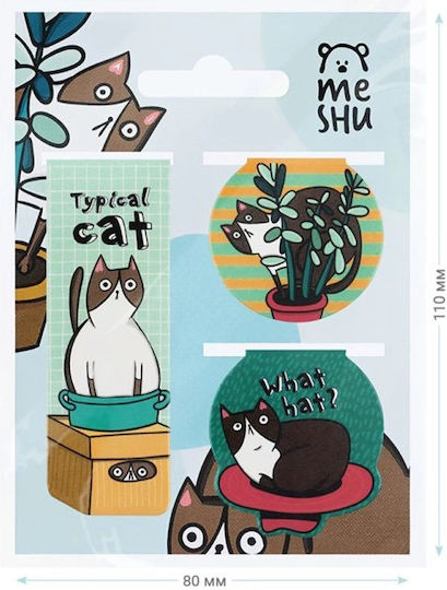 Meshu Μαγνητικοί Σελιδοδείκτες Juisy Cat 3 Τμχ