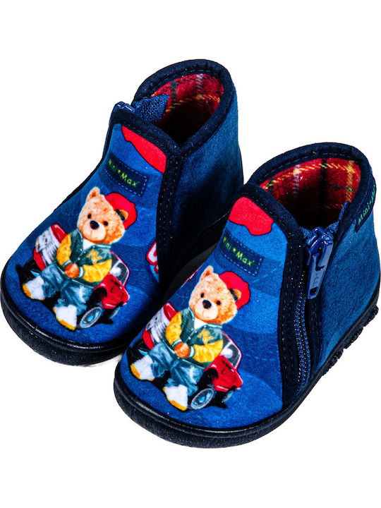 Kinderhausschuhe Stiefel Blau