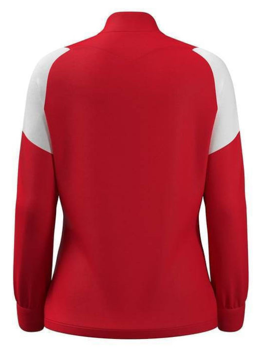Damen Sweatshirtjacke Red/White