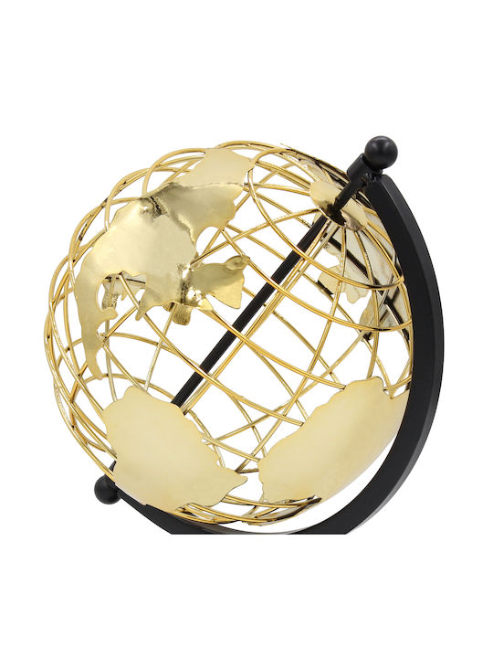 Decorative Metal Globe 18x16x25 cm Black Gold Keskor 67986