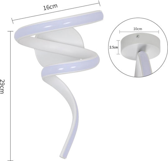 Powertech Lamp Wall with Integrated LED and Natural White Light 29x19x16cm