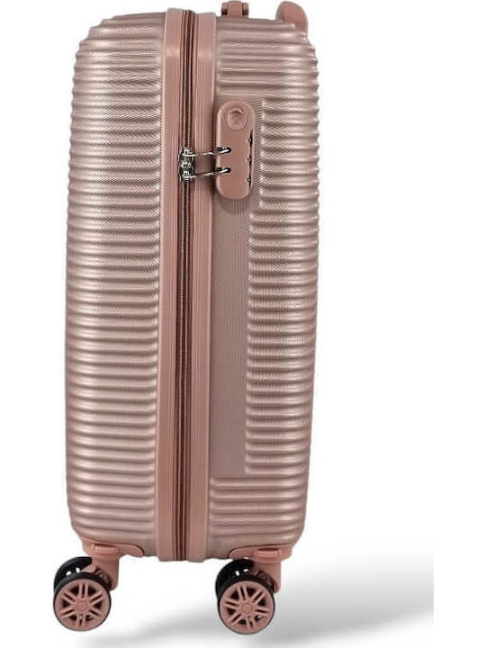 Σκληρή Βαλίτσα Καμπίνας 55x35x20 Flynow Fl0409c 37lt Ροζ Χρυσό