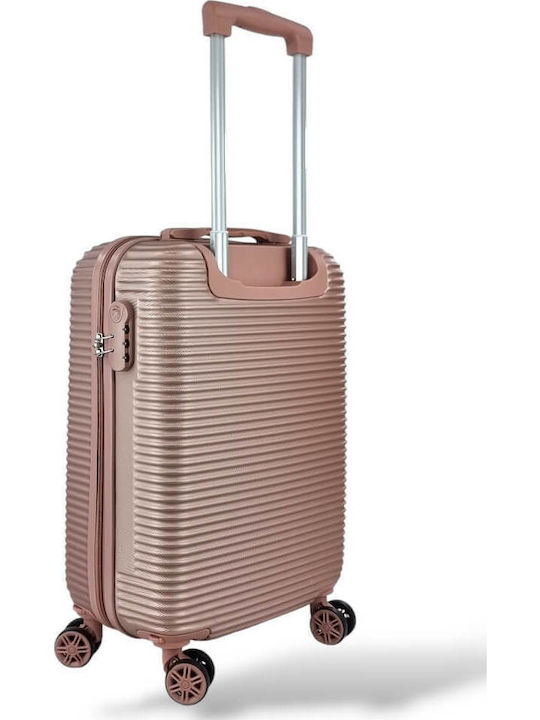 Σκληρή Βαλίτσα Καμπίνας 55x35x20 Flynow Fl0409c 37lt Ροζ Χρυσό