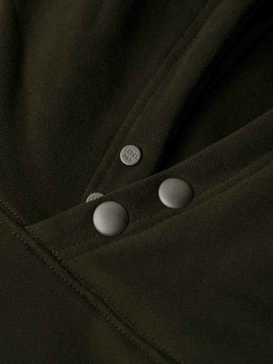 Luxury Sport Sweatshirt with Hood Army Khaki
