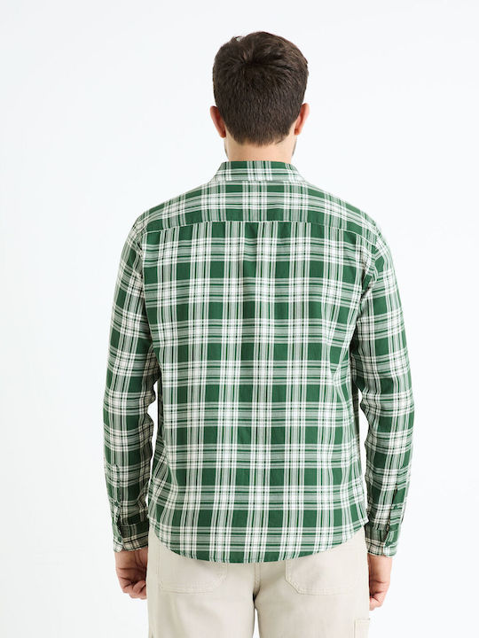 Celio Men's Shirt Checked Green.