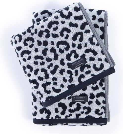 Nef-Nef Homeware Кърпа за лице Tsitar 50x90см. Grey/Black Тегло 550гр/кв.м