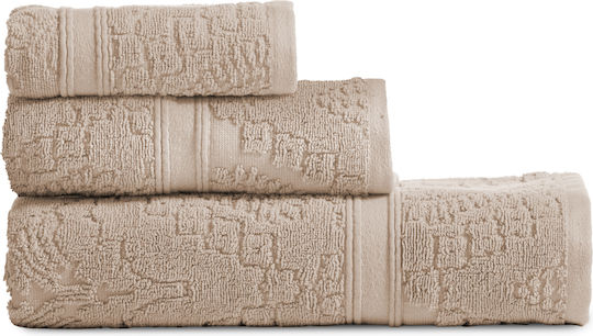 Nef-Nef Homeware Hand Towel Premium Louiza 30x50cm Beige Weight 550gr/m²