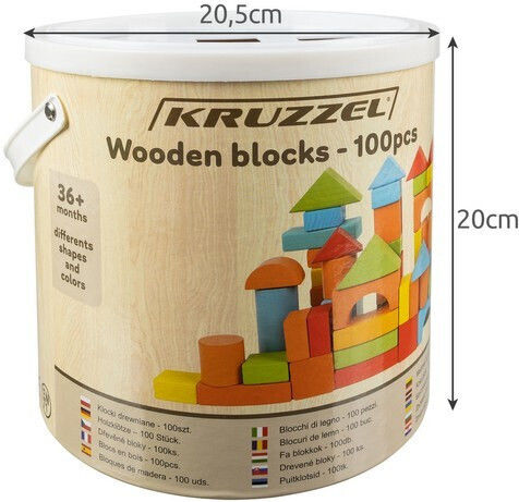 Kruzzel Kruzzel Bauklötze für 3+ Jahre 100 Stück