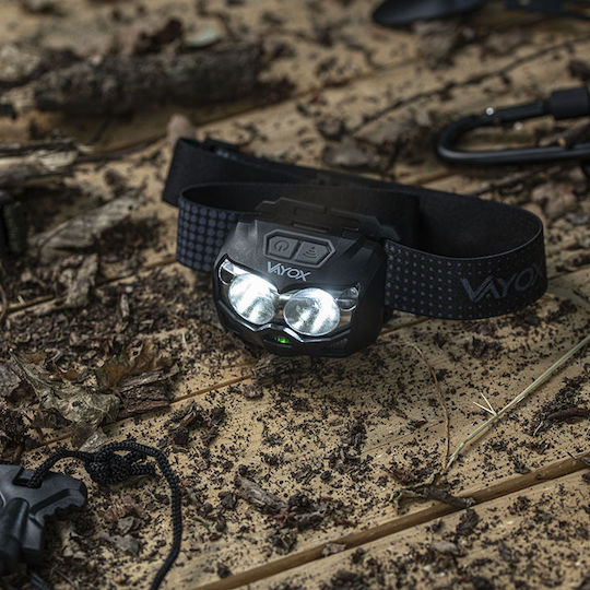 Vayox Rechargeable Headlamp LED IP65 with Maximum Brightness 500lm Black