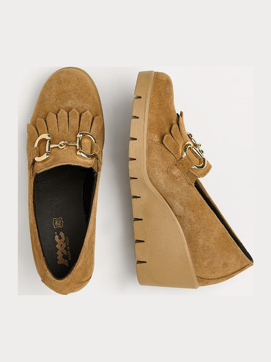 Leder Damen Loafers SCAM/CARAMEL