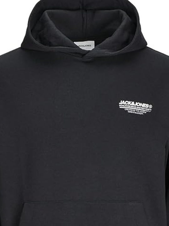 Jack & Jones Men's Sweatshirt with Hood and Pockets black