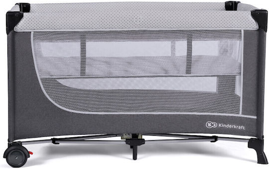 Kinderkraft Leody Кошара за игра 2 Нива с Матрак Сив 126x65см