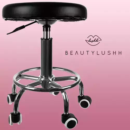 Beautylushh Wheeled Stool Black