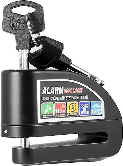 Motorcycle Disc Brake Lock with Alarm & 6mm Pin