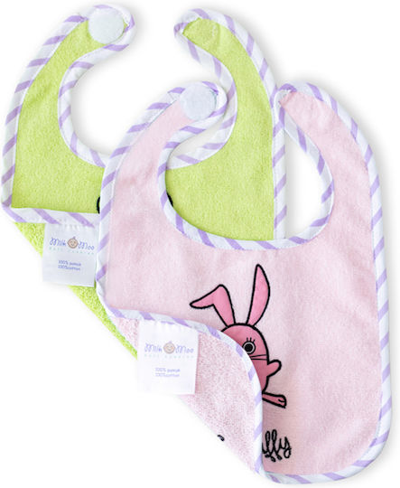 Milk&Moo Bavetă material textil Milk, Rabbit, Frog 2buc
