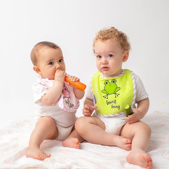 Milk&Moo Bavetă material textil Milk, Rabbit, Frog 2buc