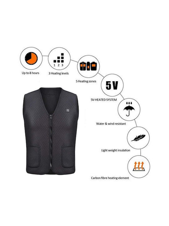 Z5 Waterproof Heated Men's Safety Vest Black