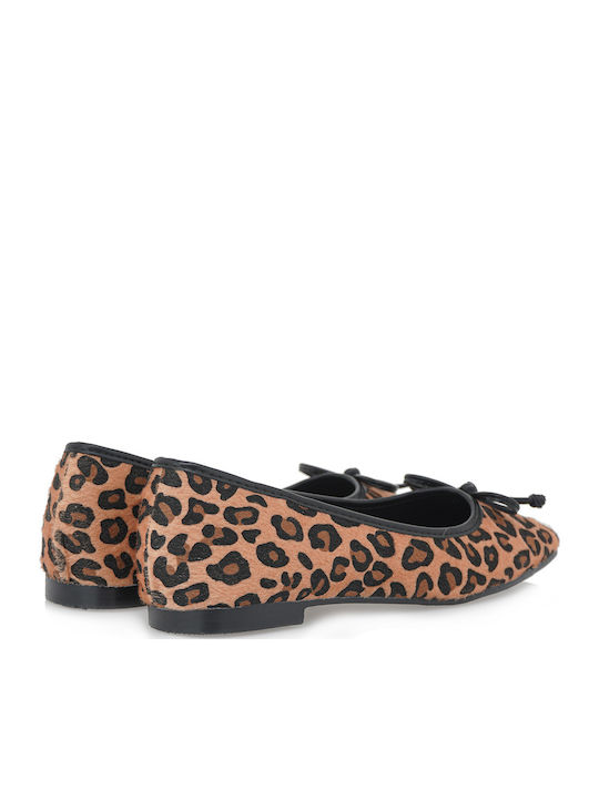 Γυναικείες Μπαλαρίνες Animal Print Καφέ