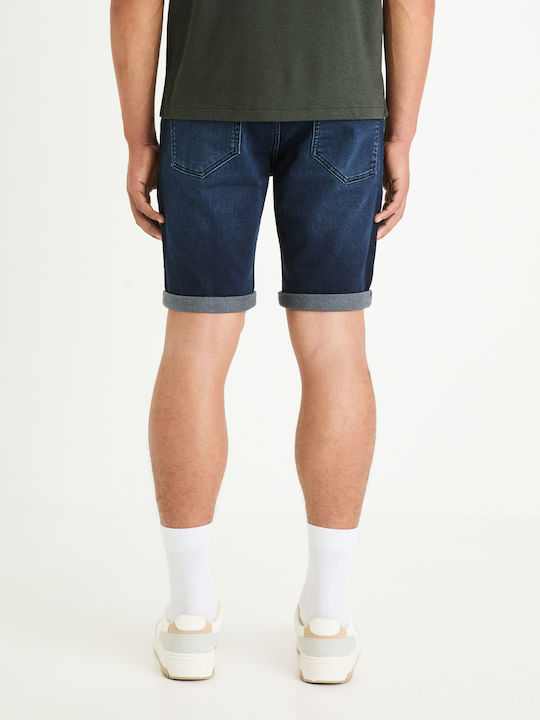 Boknitbm Men's Shorts Jeans Blue Black