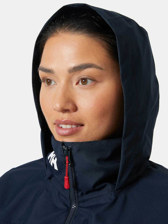 Women's for Hiking Short Lifestyle Jacket for Winter with Hood Blue