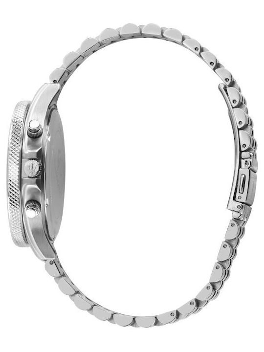 Maserati Ανδρικό Ρολόι 44mm Χρονογράφος Μπαταρίας με Λευκό Μεταλλικό Μπρασελέ