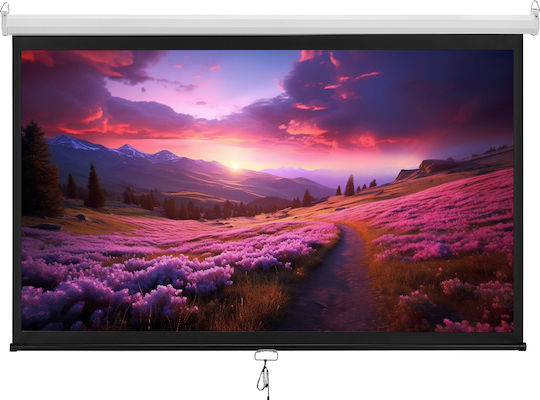 Manual Retractable Projection Screen 100 Inches 16:9