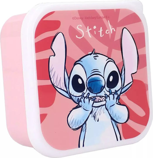 Vadobag Πλαστικό Παιδικό Σετ Φαγητού Lilo & Stitch Ροζ