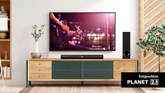 Kruger & Matz Planet 2.1 Soundbar 2.1 Bluetooth And HDMI 16W With Remote Control Black
