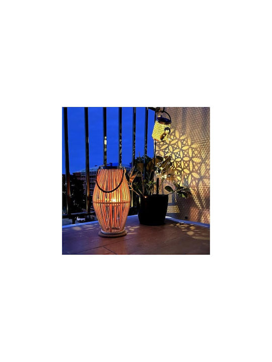Wooden Lantern Brown 23x17x40cm
