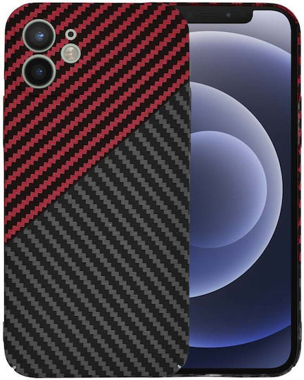 Techsuit Carbon Back Cover Red (iPhone 12)