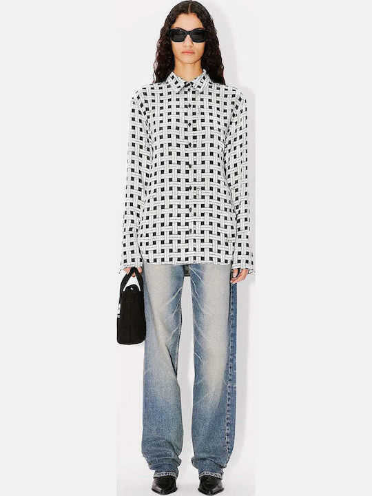 Kenzo Weave Oversized Shirt Grey Fe62ch2549i1.93