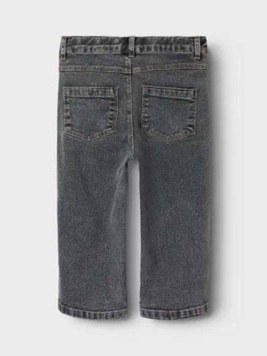 Lil' Atelier Pantaloni copii din denim Gri