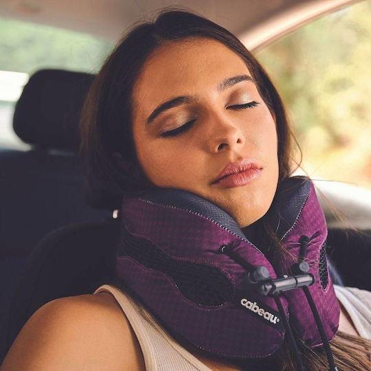 Cabeau Evo Cool Memory Foam Travel Set Pillow and Earplugs with Carrying Case Purple