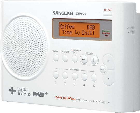 Sangean Traveller 690 Φορητό Ραδιόφωνο Επαναφορτιζόμενο DAB+ Λευκό