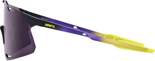100% Cycling Glasses with Purple Frame & Dark Lenses
