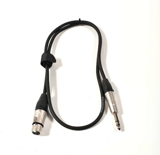 Onsei Kabel XLR-Buchse - 6,3mm Stecker Schwarz 1m