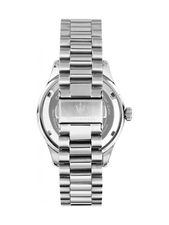 Maserati Ανδρικό Ρολόι 42mm Μπαταρίας με Ασημί Μεταλλικό Μπρασελέ