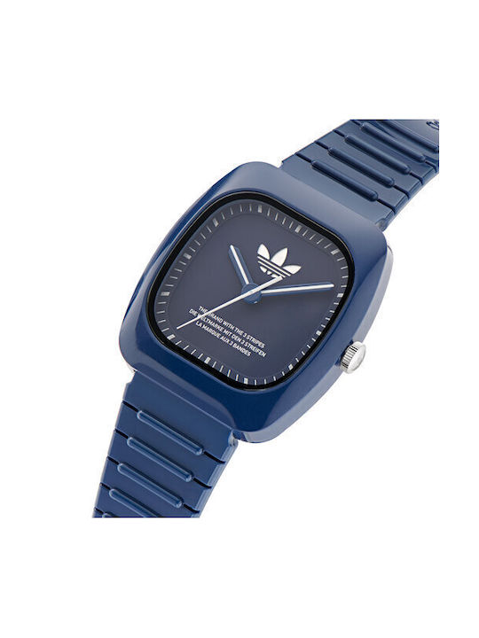 adidas Watch Battery with Blue Rubber Strap