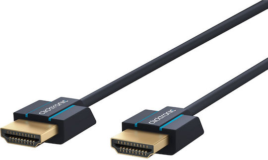 Clicktronic HDMI 2.0 Premium High Speed 4K 60Hz HDR Cable HDMI male - HDMI male 2m Μαύρο