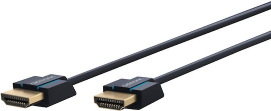 Clicktronic HDMI 2.0 Premium High Speed 4K 60Hz HDR Cable HDMI male - HDMI male 2m Μαύρο