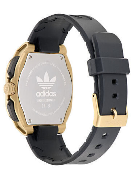 adidas Tech Three Ανδρικό Ρολόι Χρονογράφος Μπαταρίας με Μαύρο Μεταλλικό Μπρασελέ